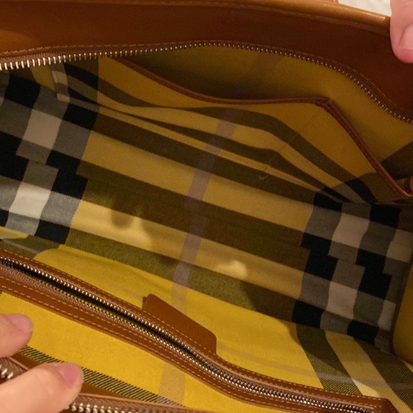 Burberry straw and leather handbag satchel - Picture 6 of 10